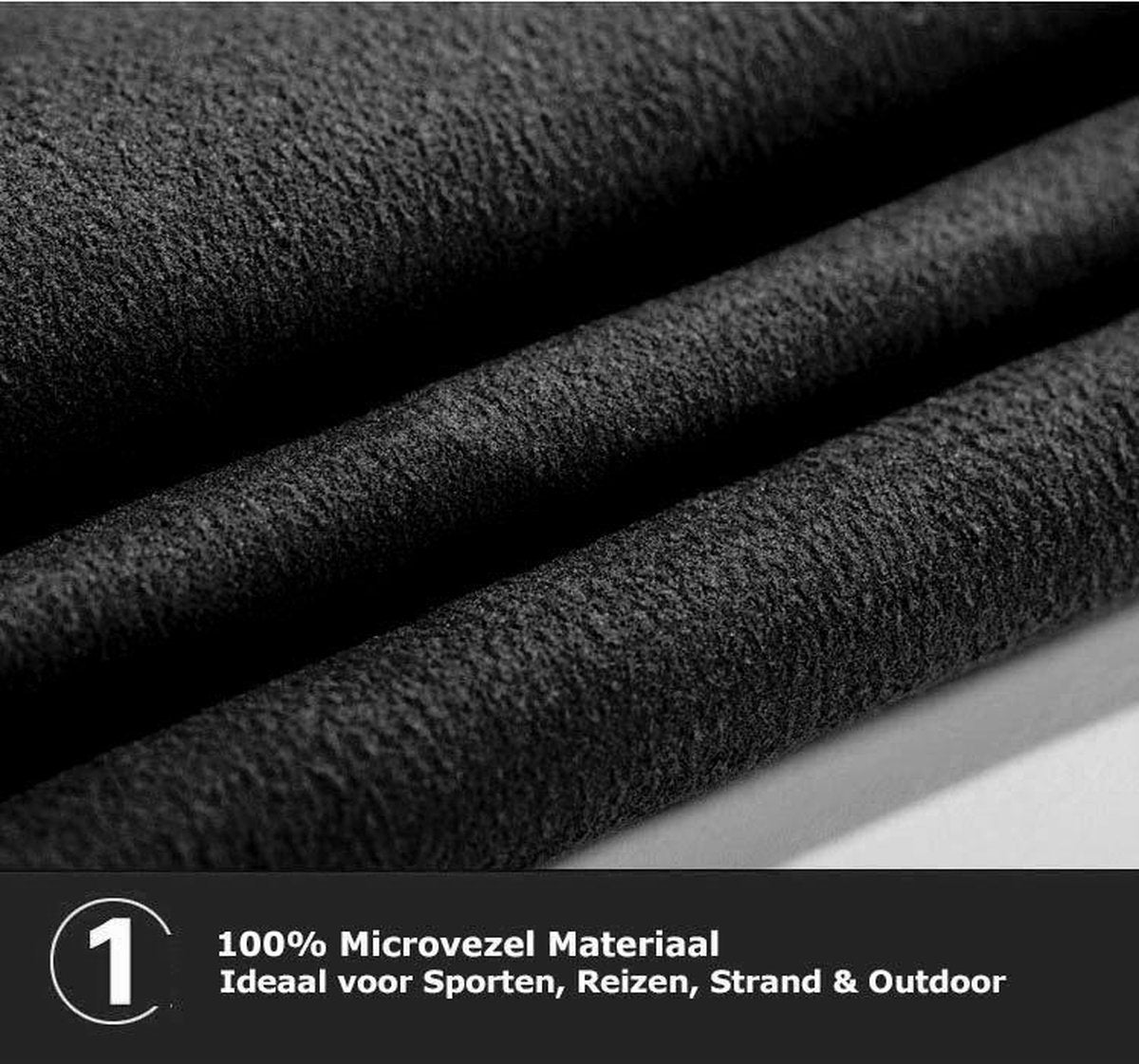 Explorey Microvezel Reishanddoek Set van 2x Large (85 * 150cm) - Sneldrogende, lichtgewicht handdoek ideaal voor sporten, reizen, outdoor & strand - Microfiber Travel Towel - Zwart