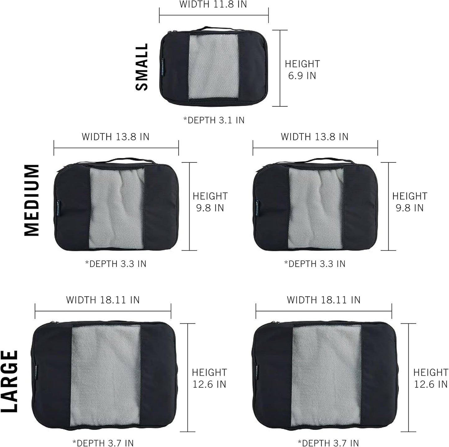 Explorey Packing Cubes 5-pack